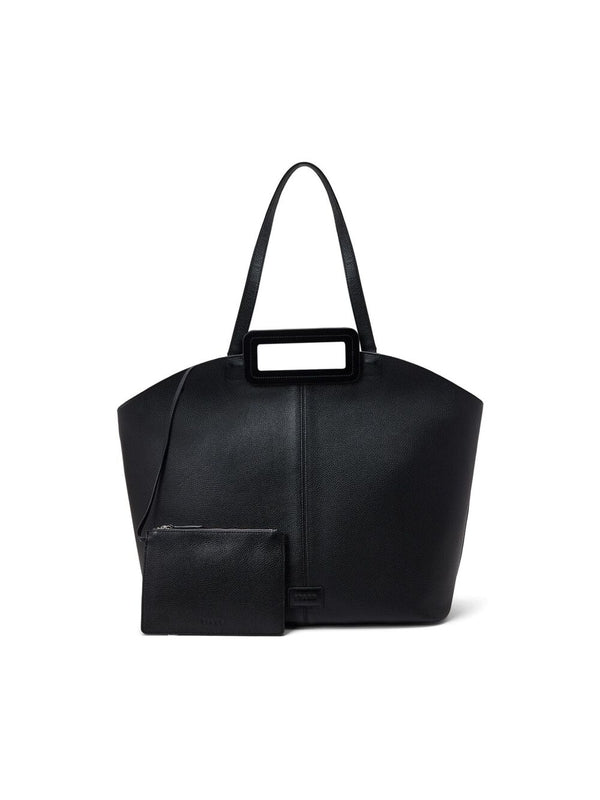 Logo Embellished Leather Tote Bag