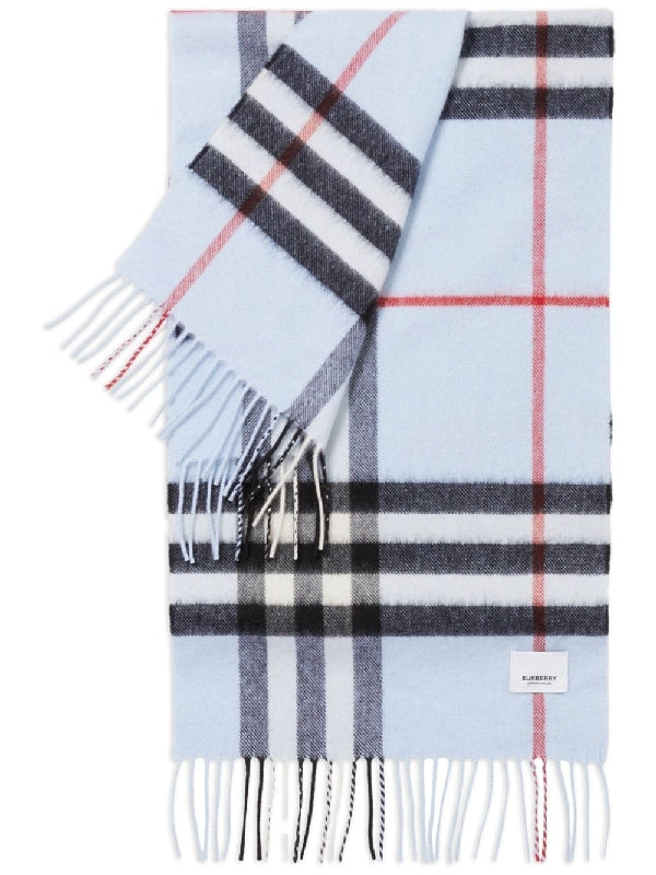 Check Cashmere Fringe Muffler