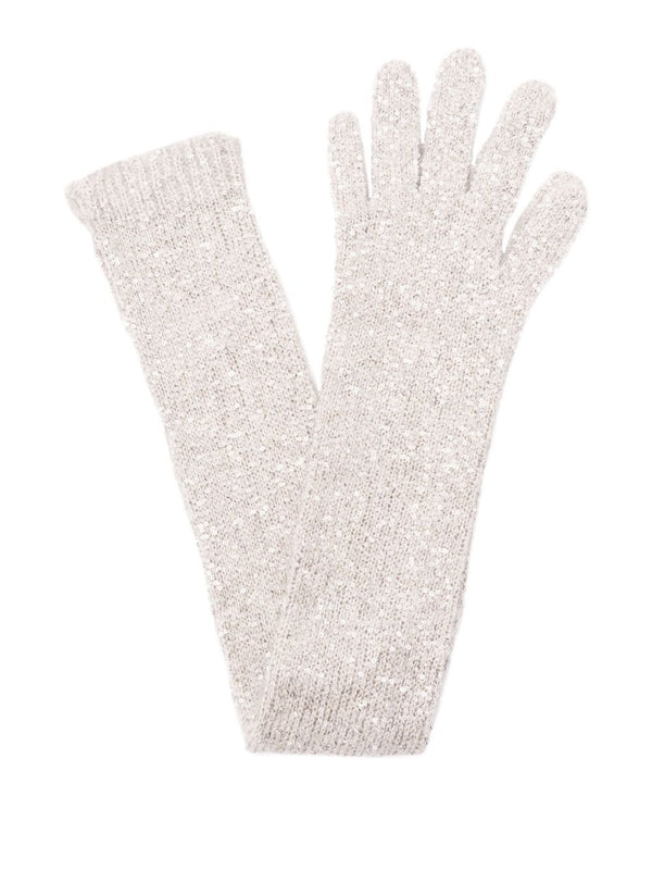 Brunello Cucinelli Beige Wool Gloves