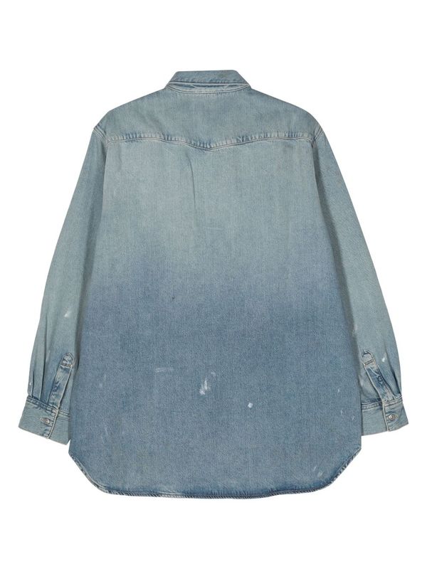 Vintage Effect Cotton Washing Denim Shirt