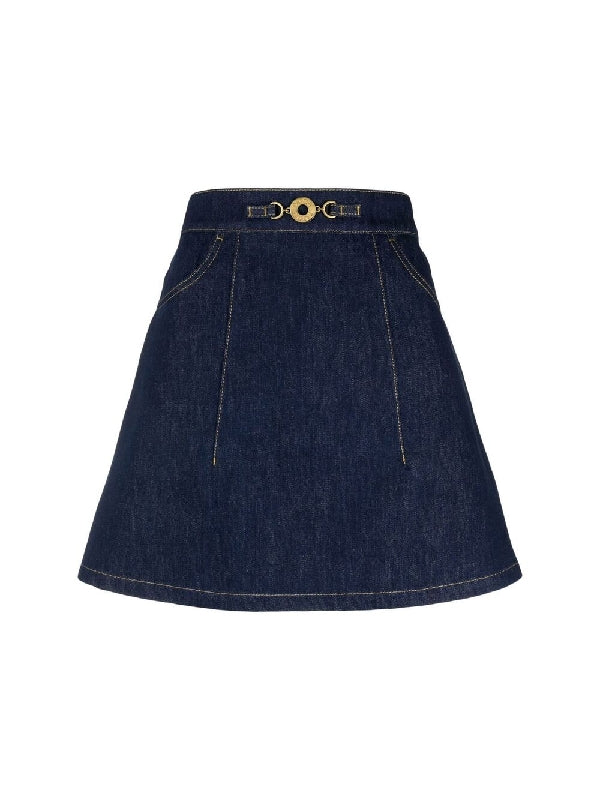 Logo Detail Denim Skirt