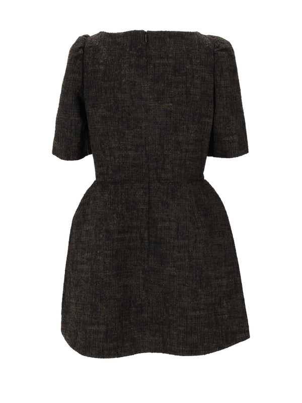 Bow Detail V-Neck Mini Dress