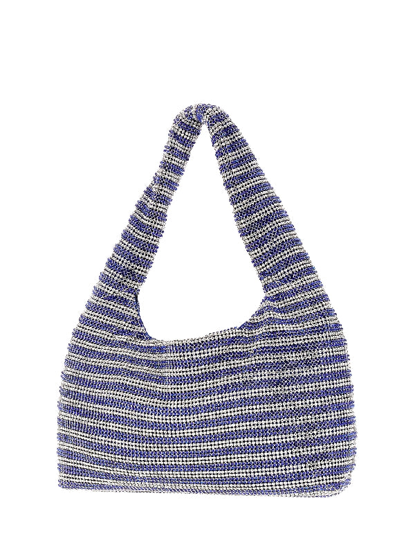 Crystal Mesh Two-Tone Stripe Tote Bag