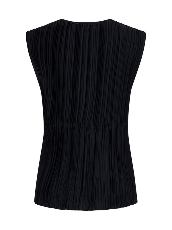 V-neck Crinkle Sleeveless Top