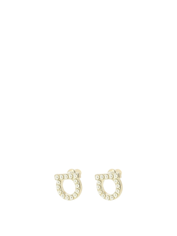 Pearl Gancini Logo Earrings