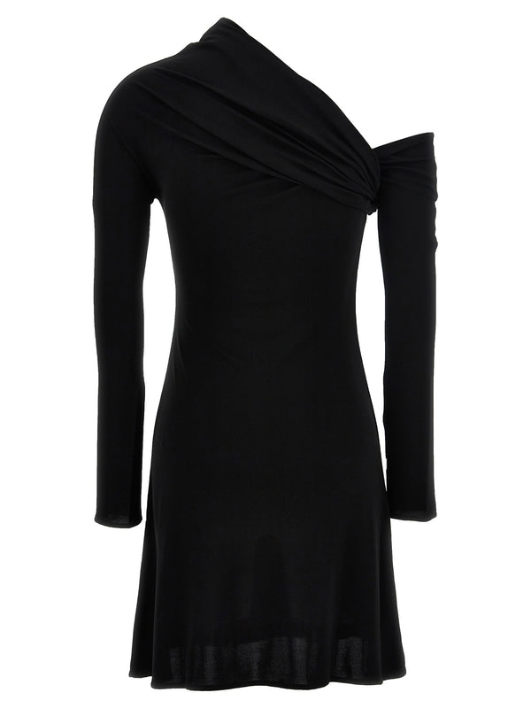 Asymmetrical Crepe Midi Dress