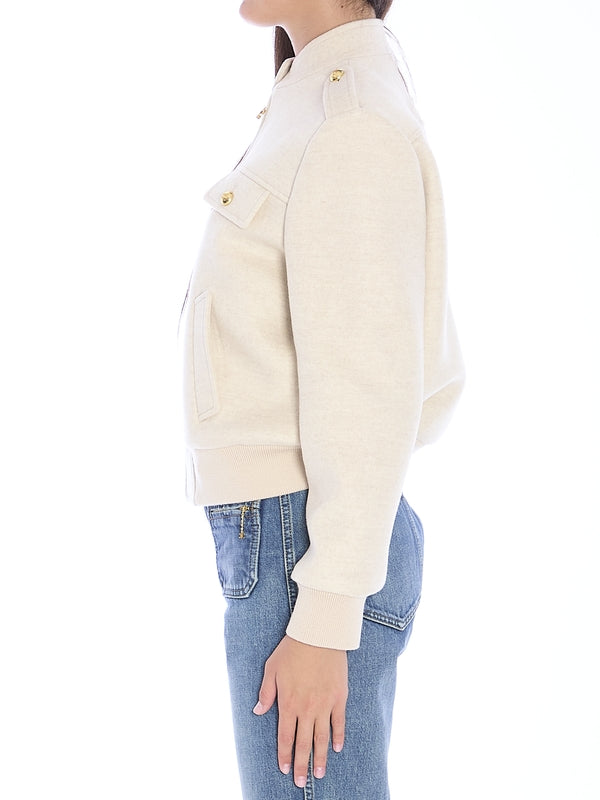 Triomphe Zipper Cashmere Jacket