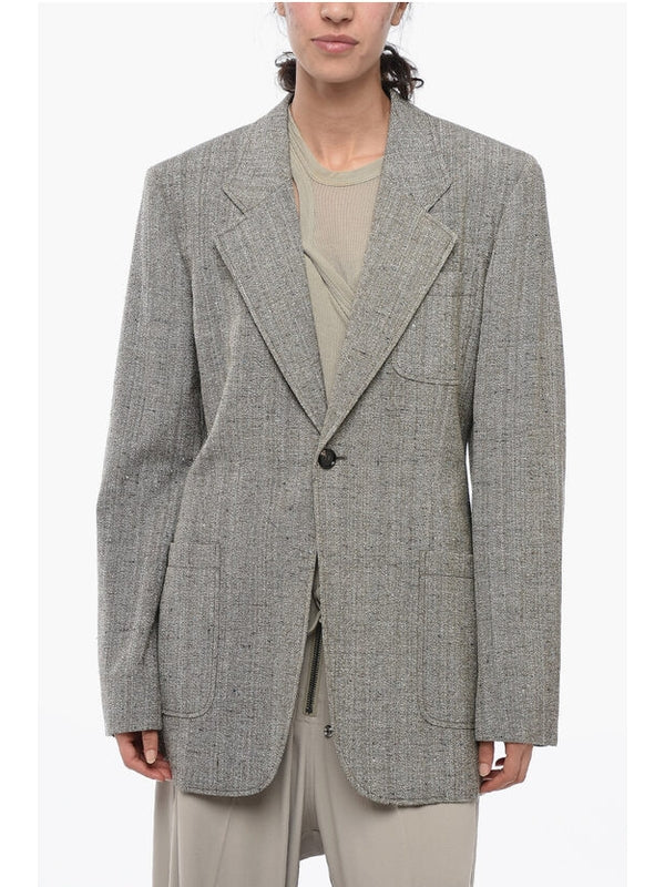 シングルグレーシルクテーラードジャケット