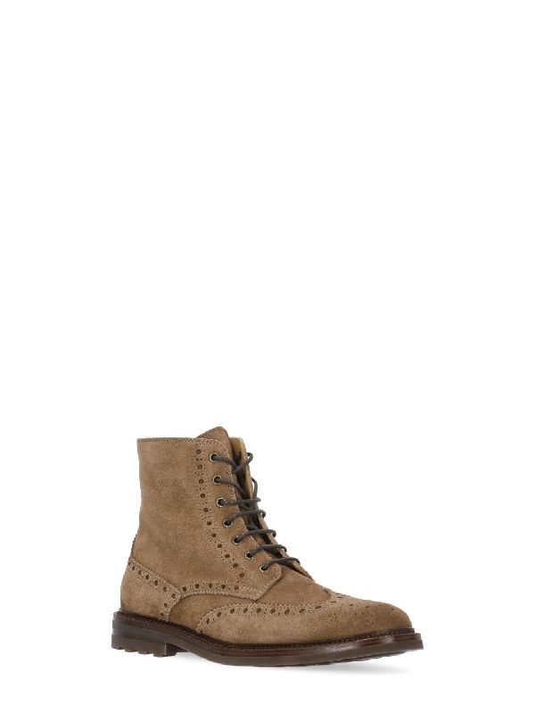 Suede Leather Lace-up Boots