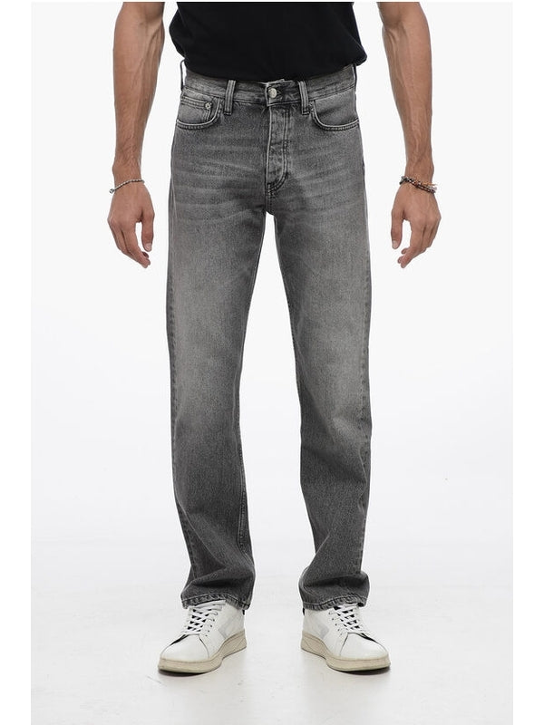 Logo Patch Straight-Leg Denim Pants