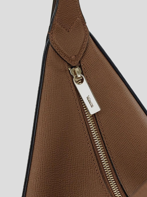 Brown Calfskin Shoulder Bag