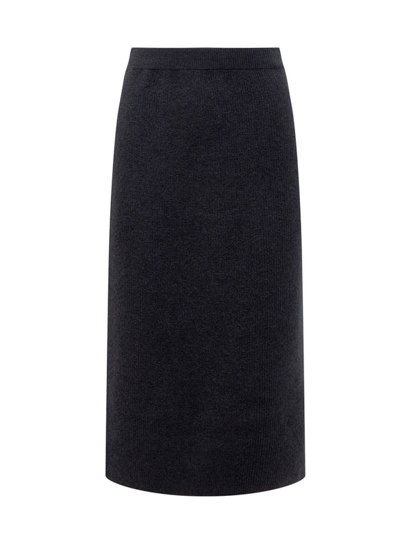 Wool Blend Ribbed Skirt