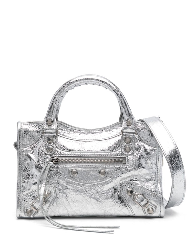 Balenciaga City Mini Silver Tote Bags