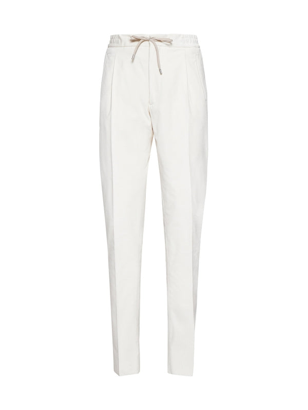 Drawstring Cotton Tailored Pants