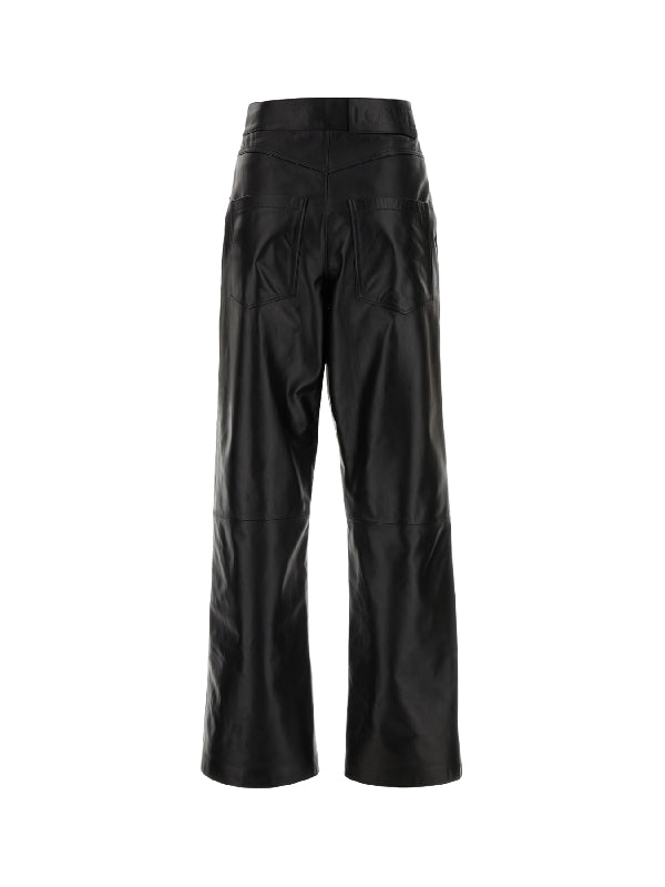 Anagram Baggy Lambskin Pants