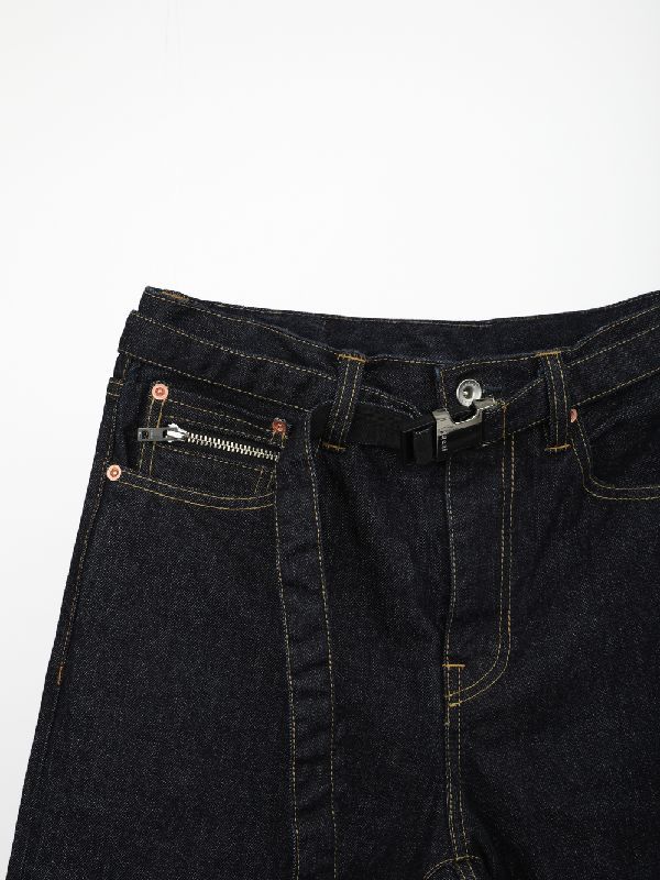 Back Patch Straight Denim Pants