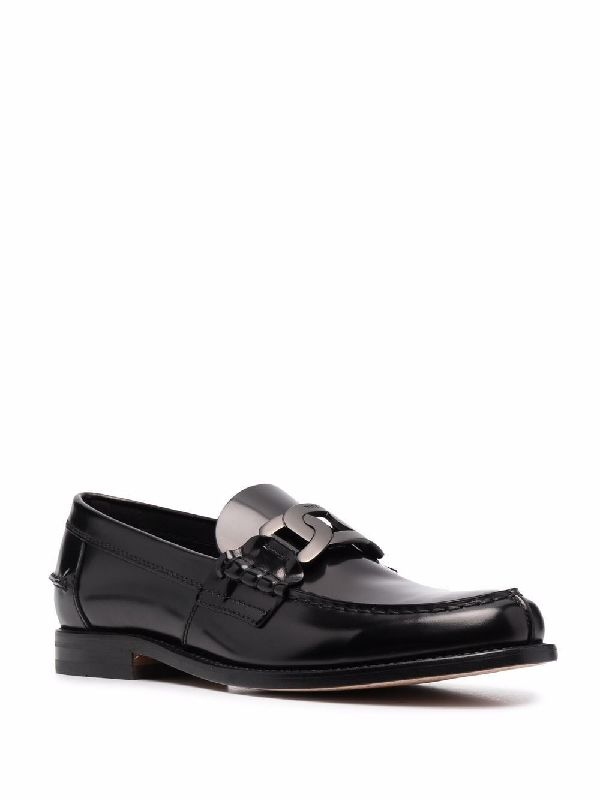 Chain
  Decoration Leather Loafer
