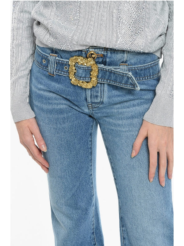 Buckle Belted Denim