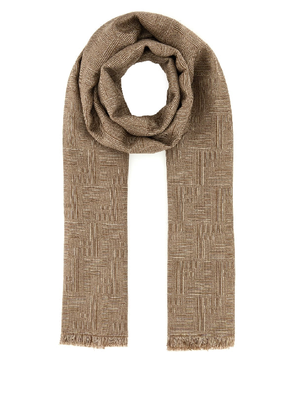 Allover FF Wool Silk Scarf