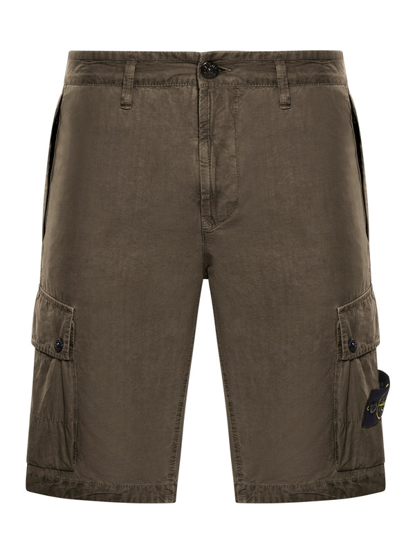 Wappen Patch Cotton Cargo Bermuda Shorts