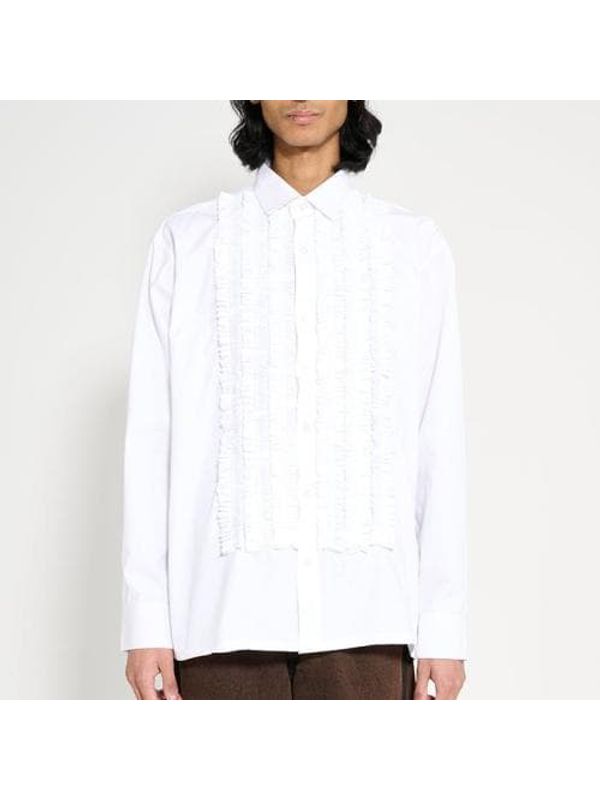 Ruffle Detail Button-Up Shirt