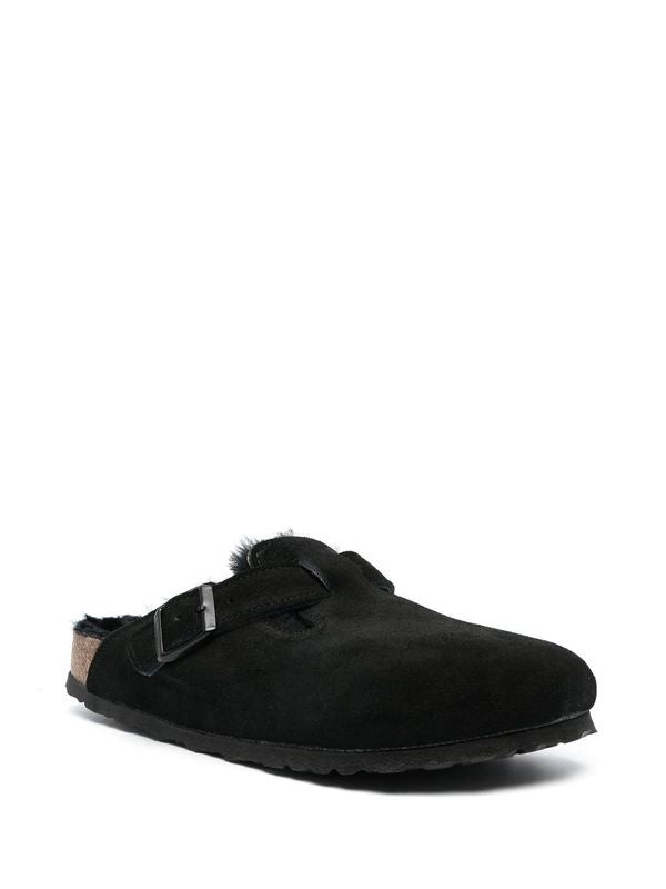 Boston Shearling Suede Mules