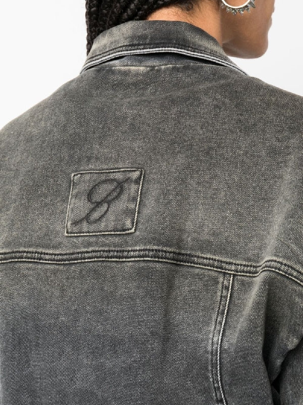 Flap Pocket Washing Denim Bomber