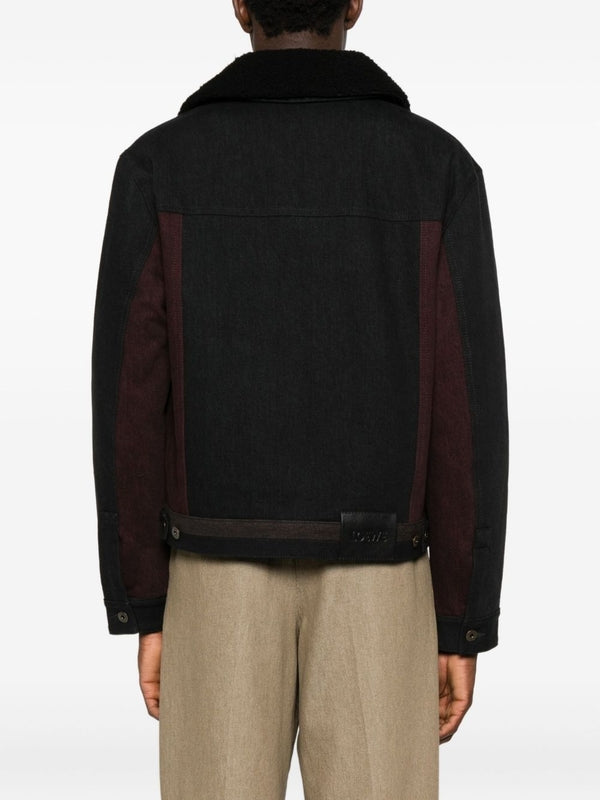 Shearling-Collar Denim Jacket