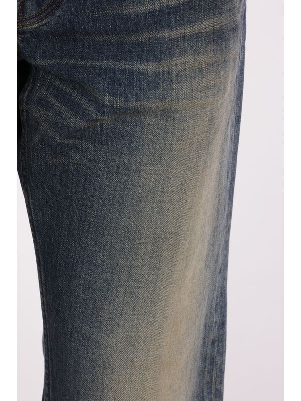 Washing Back Logo Patch Cotton Denim Pants