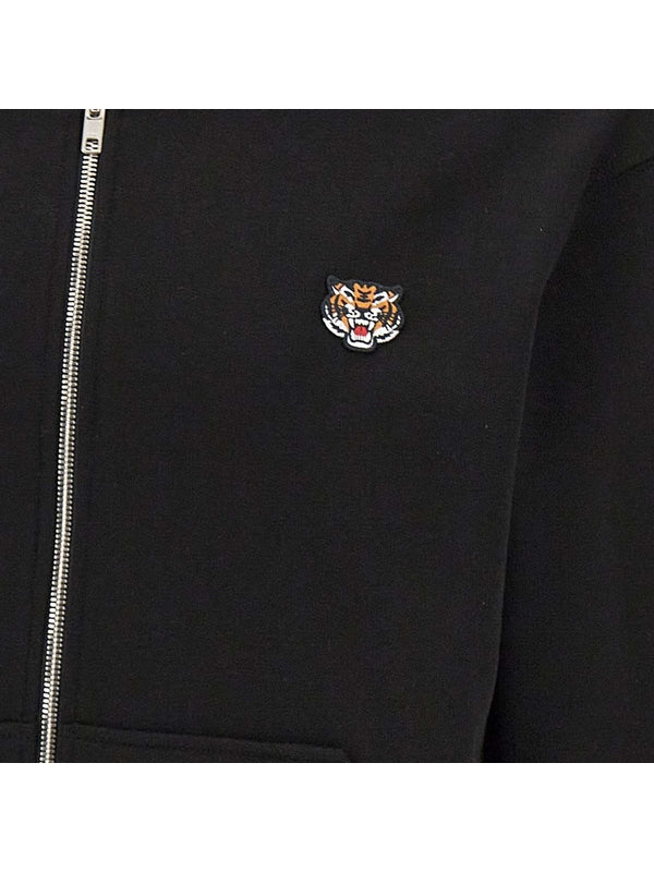 Tiger Logo Embroidered Cotton Hoodie
  Zip-up