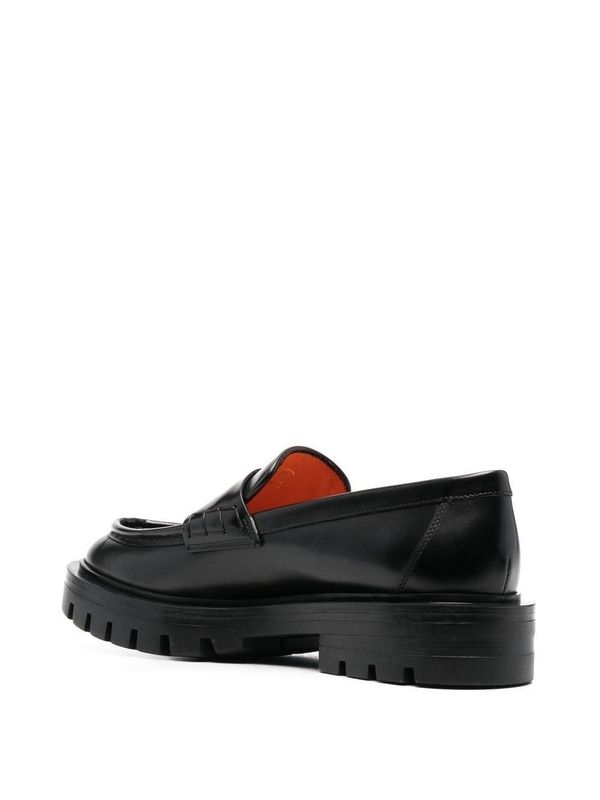 Black Leather Penny Loafers