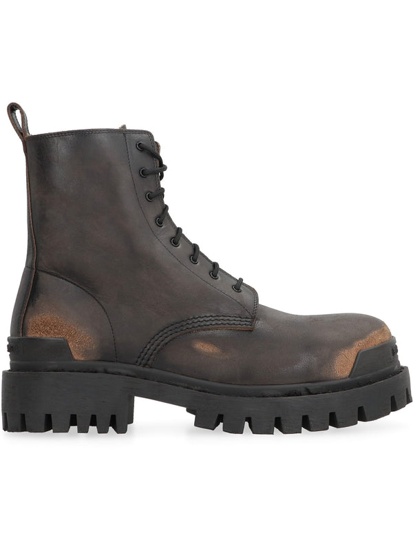 Strike Vintage Leather Lace-Up Boots