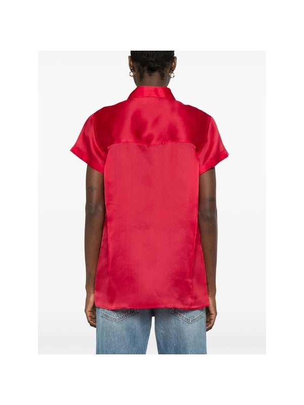 Keefe Chest Pocket Silk Short
  Sleeve Shirt