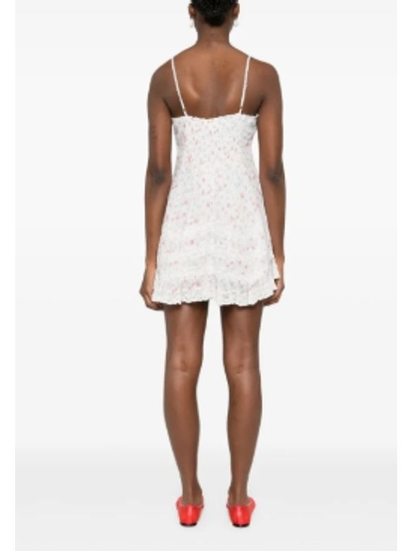 Floral Pattern Cotton Mini Dress