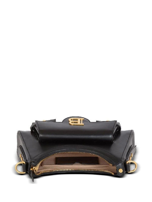 B Buzz Logo Leather Shoulder Bag