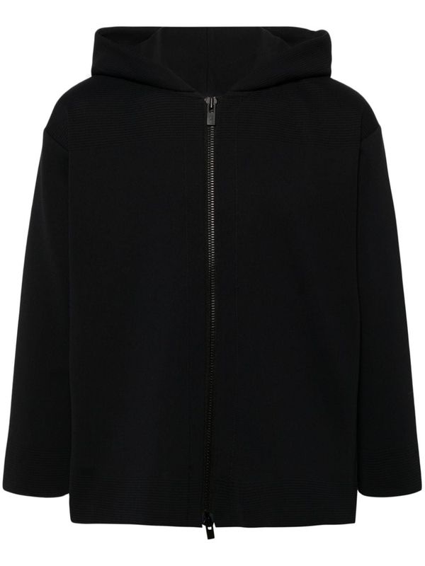 Milan Ribbed Hoodieed Zip-up