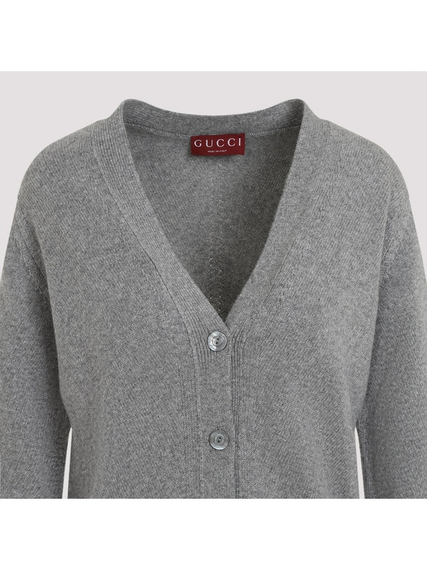 Web Detail Wool Cashmere Cardigan