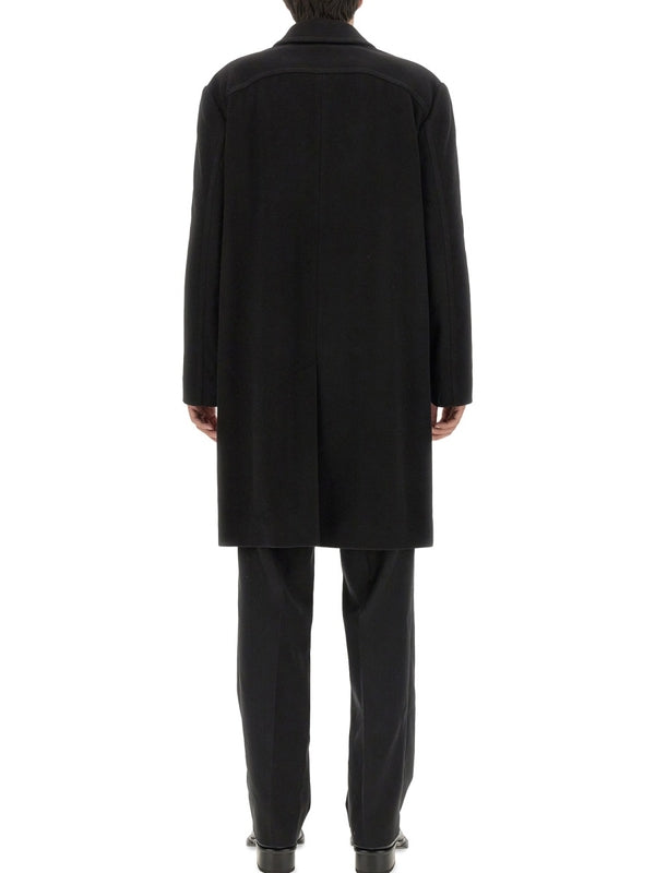コート ALEXANDER MCQUEEN Black Felt Coat Alexander McQUEEN Alexander Mcqueen Black Coats | jentestore