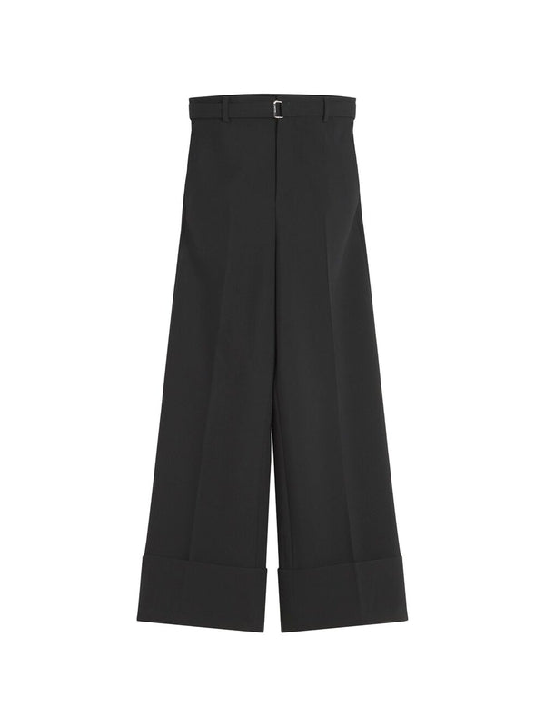 Buckle Belt Wide Pants