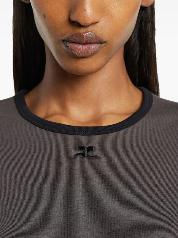 Courrèges Gray Short Sleeve T-Shirt