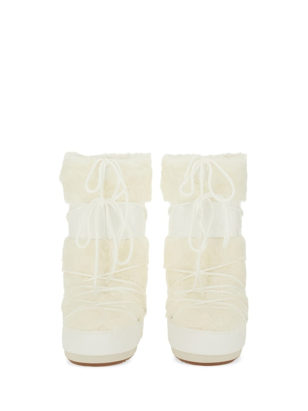 Moon Boot White Lace-Up Boots