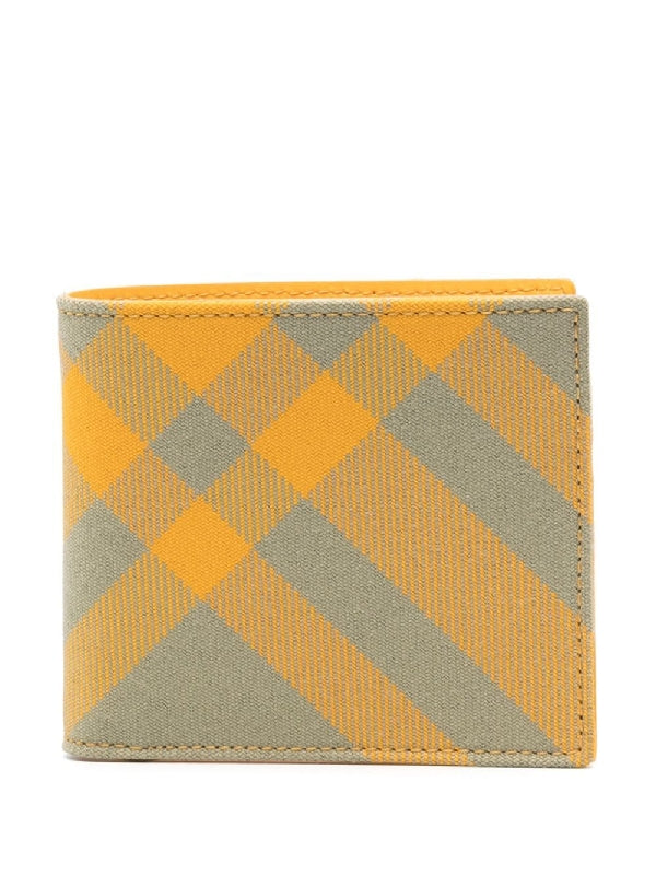 Check Wool Blend Bifold Wallet