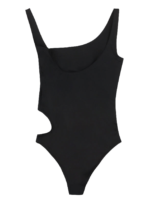 Asymmetric Cutout Buckle Swimwear