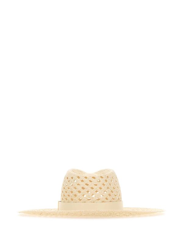 V Logo Decoration Straw Hat