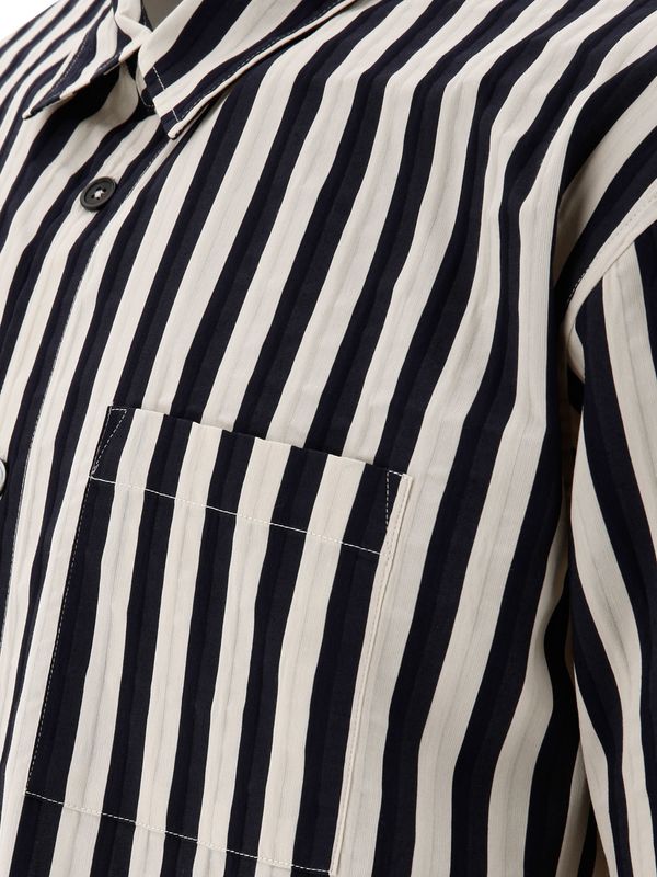 Stripe Pattern Pocket Shirt