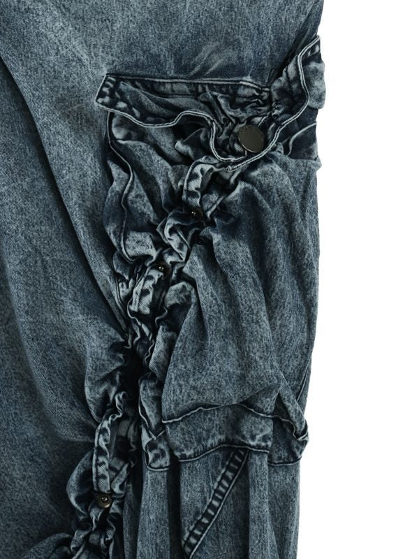 POUR Smoke Denim Skirt