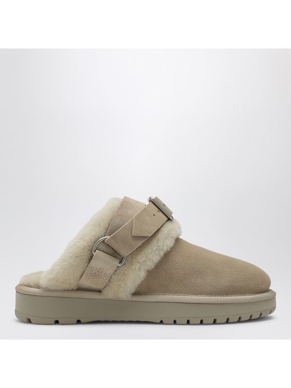 Buckle Strap Shearling Suede Bluffer