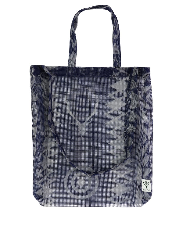 Allover Logo Pattern Mesh Tote Bag