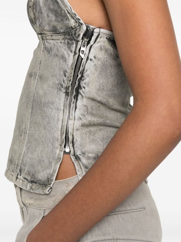 Side Zipper
  Denim Sleeveless Top