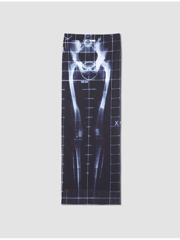 Skeleton Graphic Printing Long Skirt